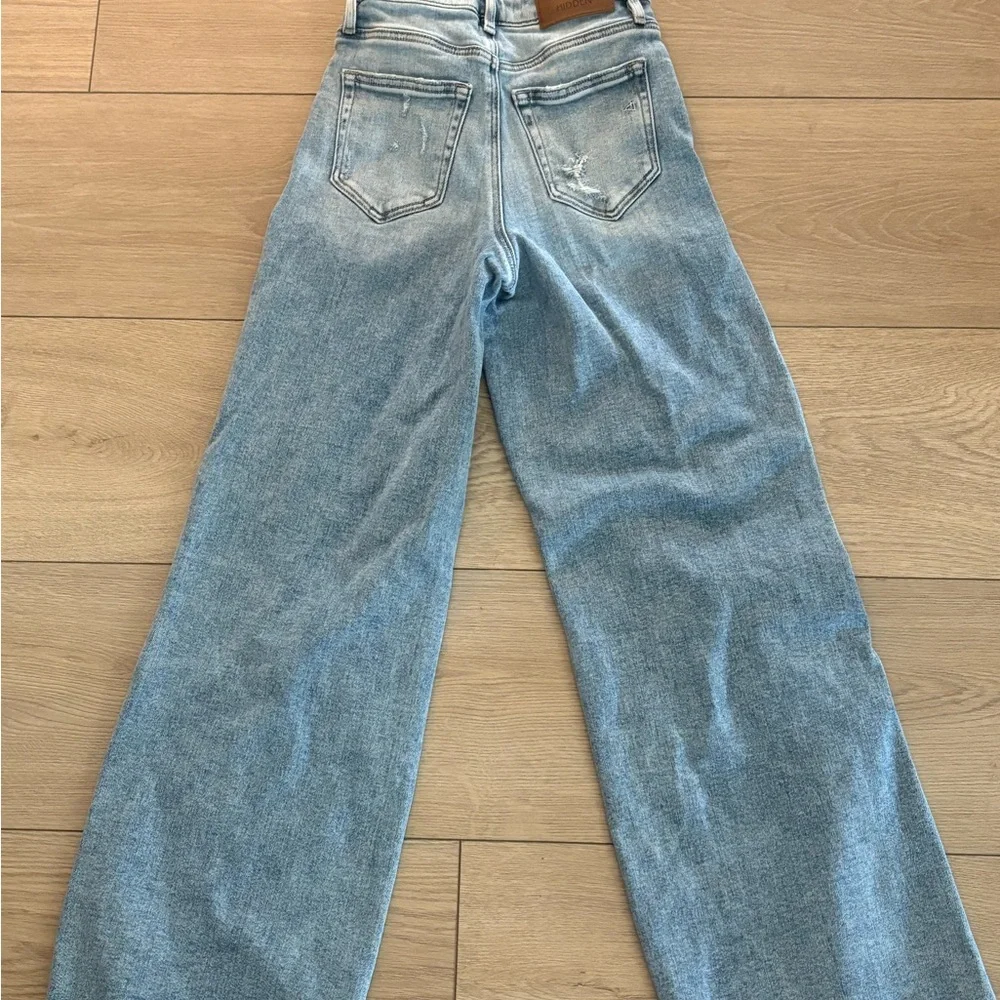 Blue Flare Wide Leg hidden jeans - Picture 2 of 6